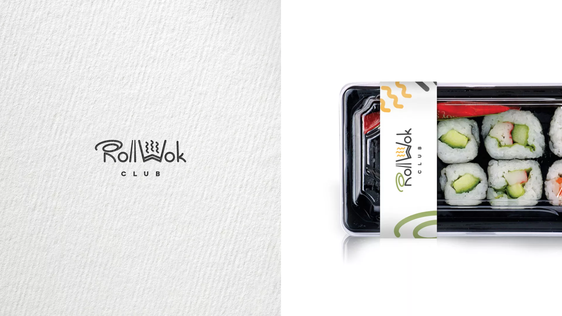 Разработка логотипа и фирменного стиля суши-бара «Roll Wok Club» в Верхнем Уфалее