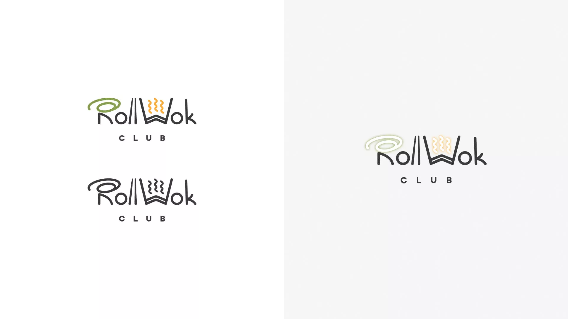 Разработка логотипа и фирменного стиля суши-бара «Roll Wok Club» в Верхнем Уфалее